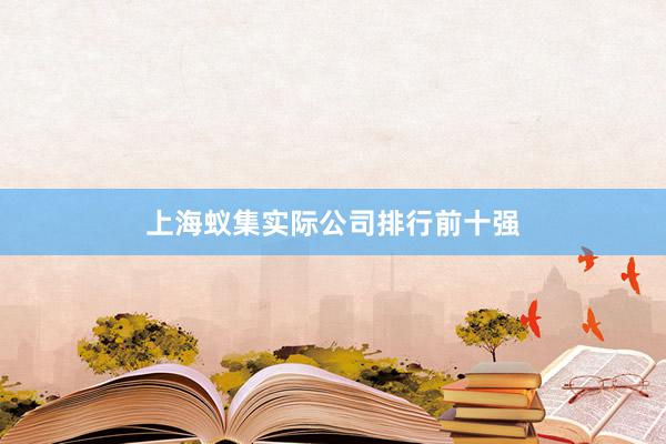 上海蚁集实际公司排行前十强